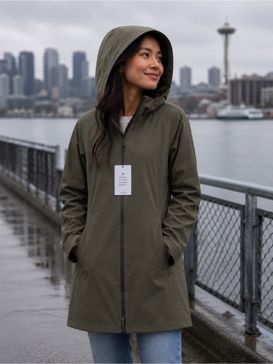 lululemon athletica Jackets & Blazers - Lululemon RepelShell Rain Jacket Army Green Size 12 NWT Waterproof Fleece Lined